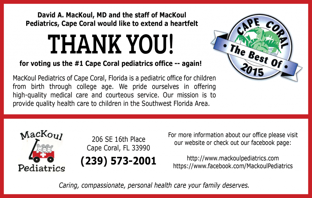 MacKoul Pediatrics Wins Best of Cape Coral 2015!